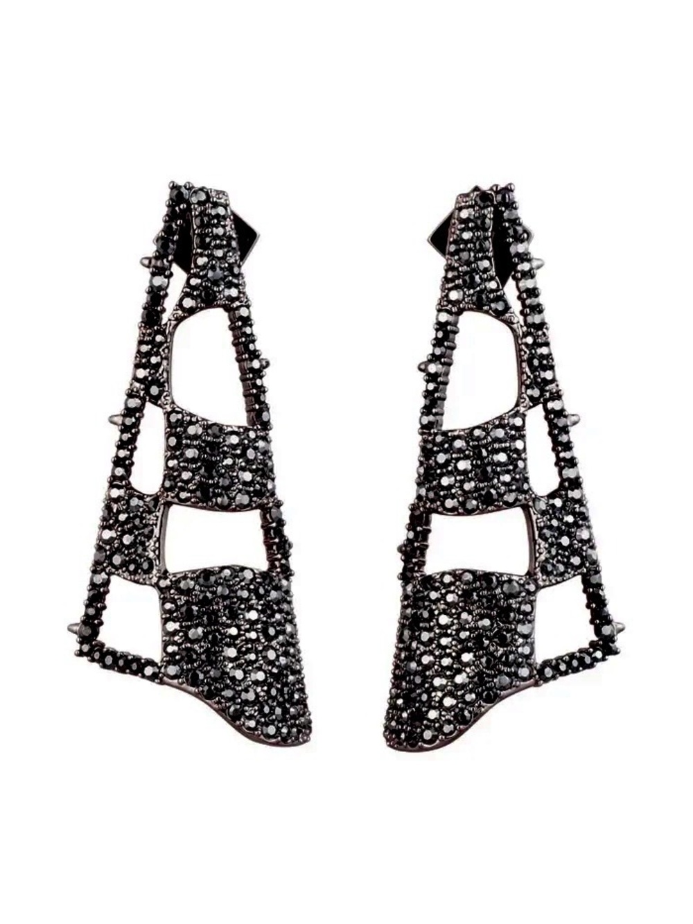 Alexis Bittar Pavé Checkerboard Fan Earrings
